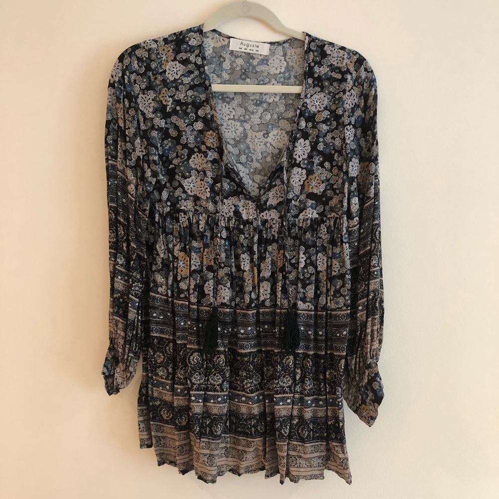 Free People Floral Tunic Size 2